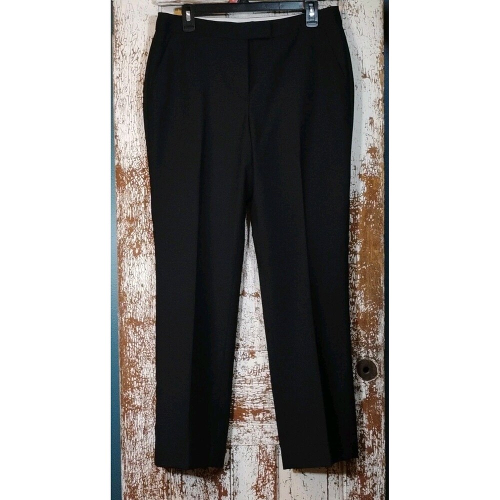 Brooks Brothers Womens black solid wool polyamide elastane dress pants sz 8